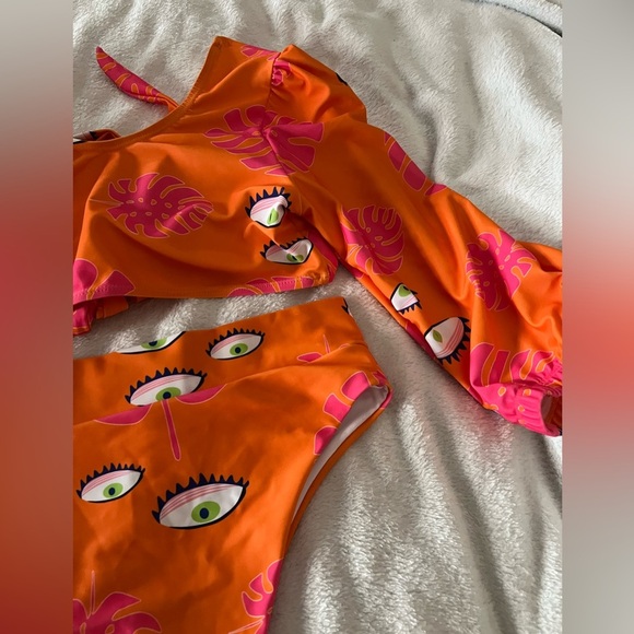 🩷👁️NWOT-SUPER CUTE & FUN ORANGE AND PINK BIKINI SZ M🩷👁️ - Picture 13 of 13